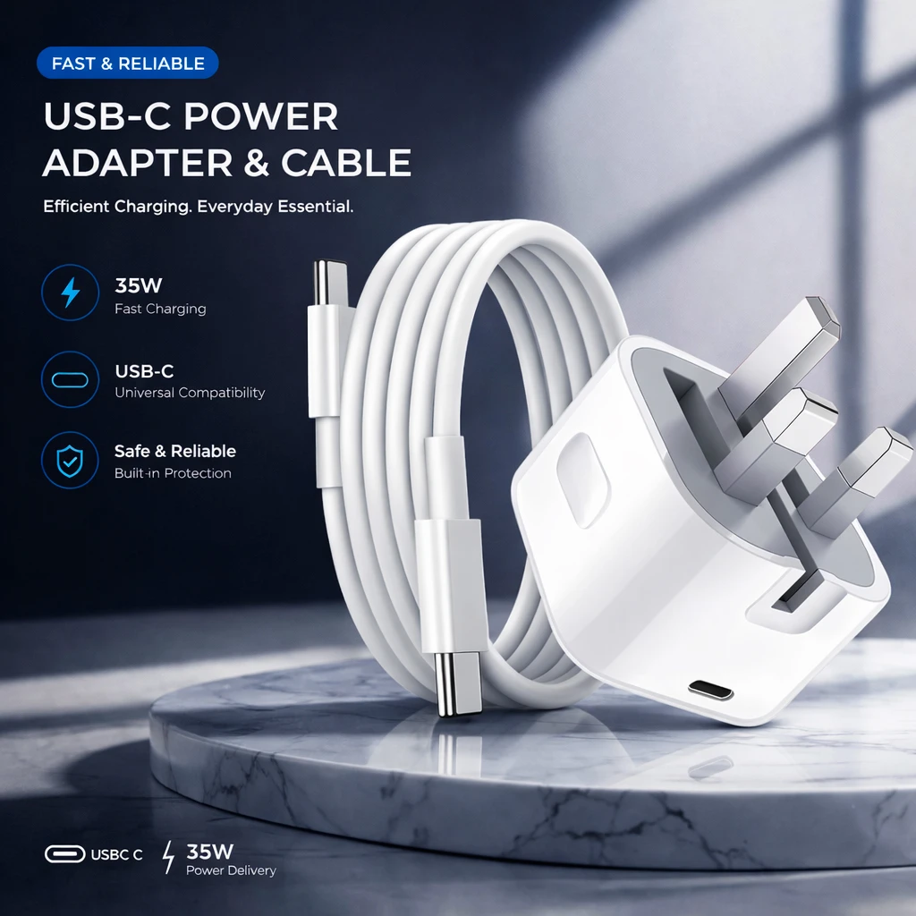 ANAYA 35W USB-C Fast Charger Adapter with Folding Pin for iPhone & Android
