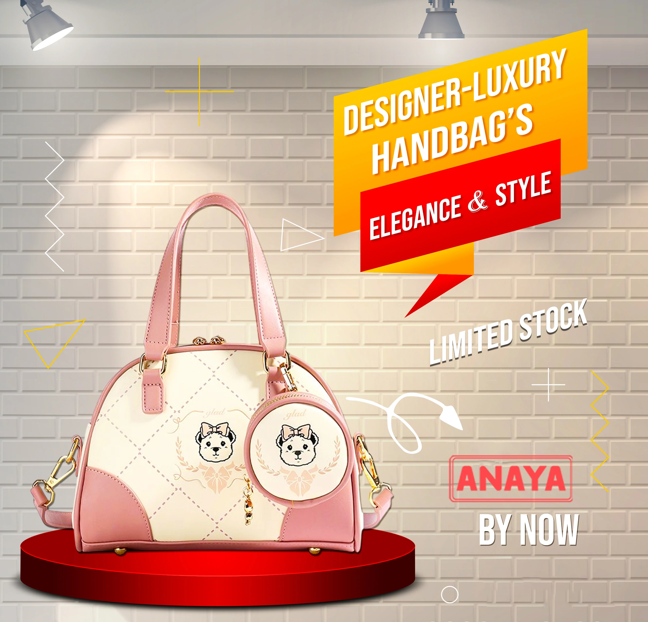 Luxury Pink & Brown Top Handle Bag with Matching Coin Purse, perfect for daily wear, office use, and party occasions