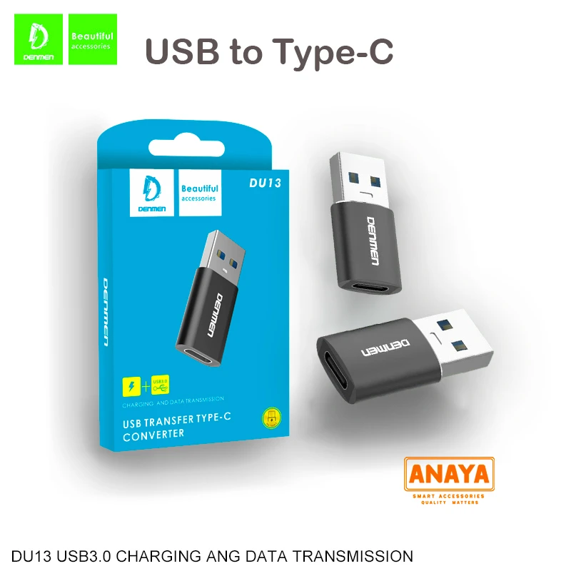 Denmen DU13 USB-A to Type-C OTG Converter | USB to USB-C Adapter
