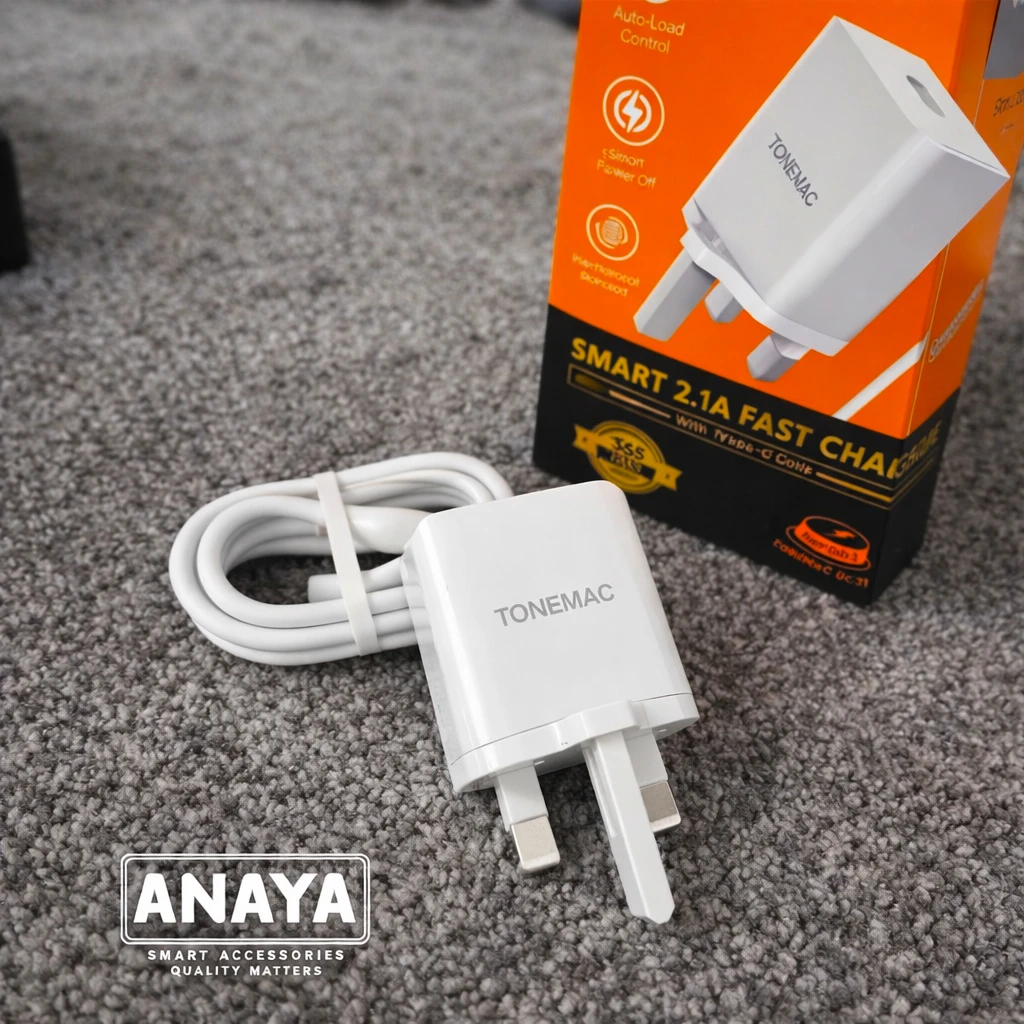 Tonemac UC1 12W Fast Charger Safe Charging for Android & iPhone