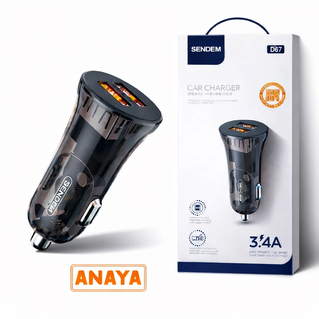 Sendem D67 3.4A Dual USB Fast Car Charger for 12V–24V Vehicles