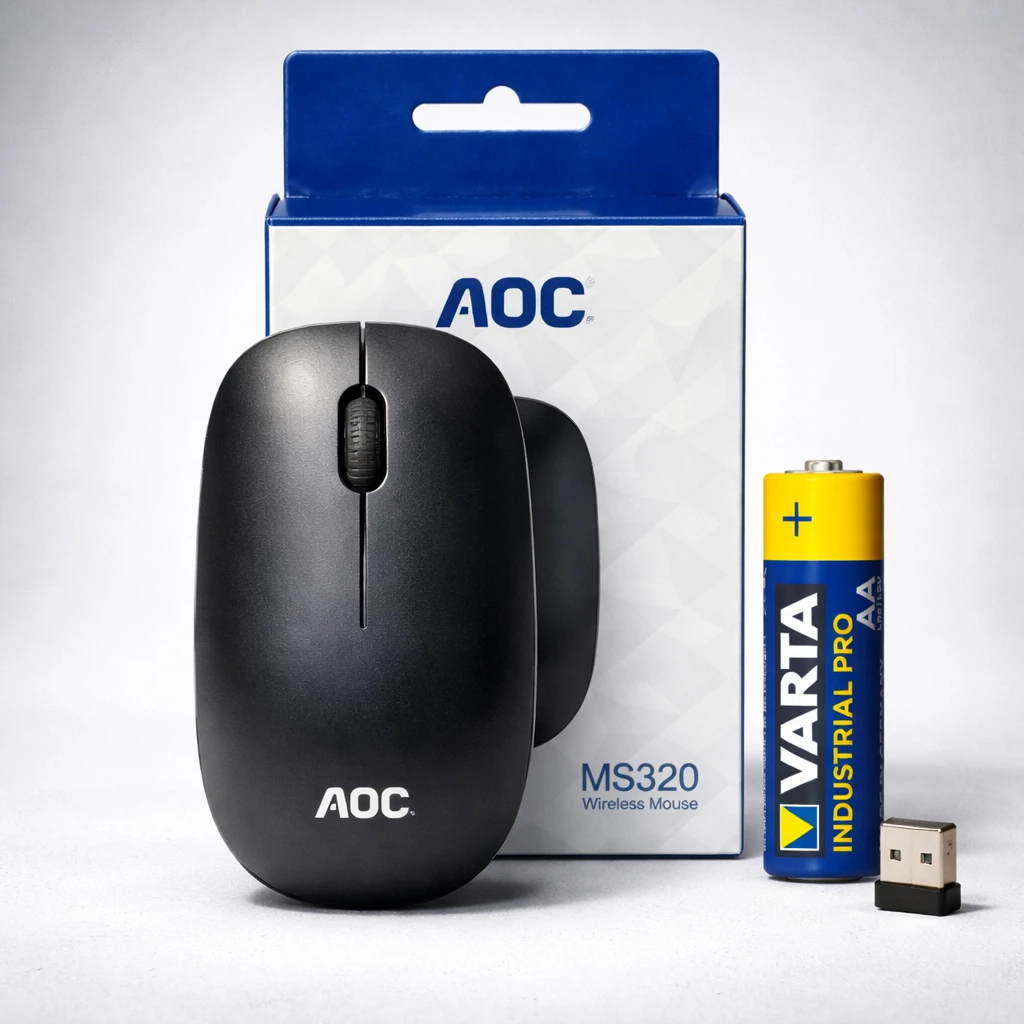 AOC MS320 2.4GHz Wireless Optical Mouse with USB Receiver & AA Battery