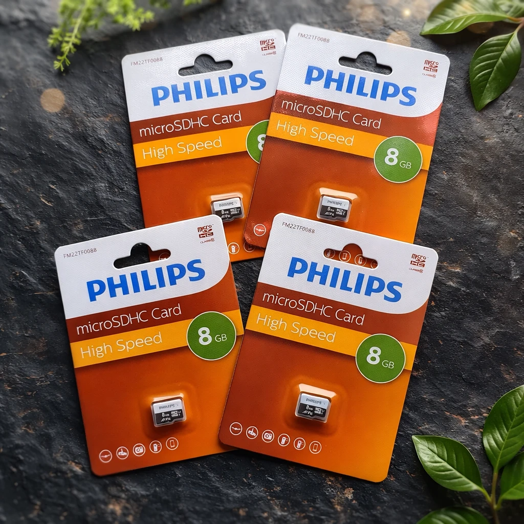 Philips 8GB Micro SDHC Memory Card | High-Speed Reliable Storage Card