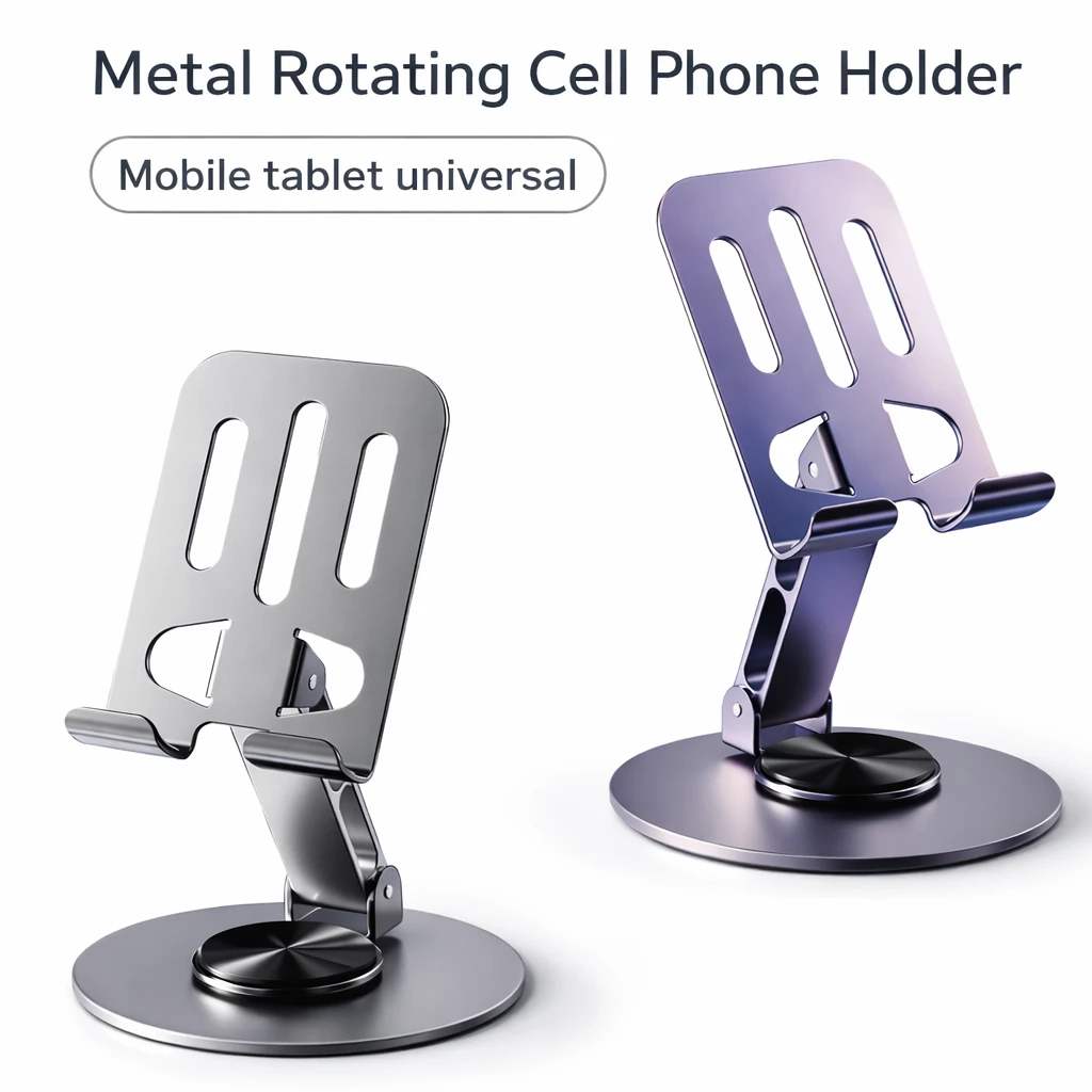 KAKUSIGA 360° Rotatable Adjustable Metal Phone Stand for Desk