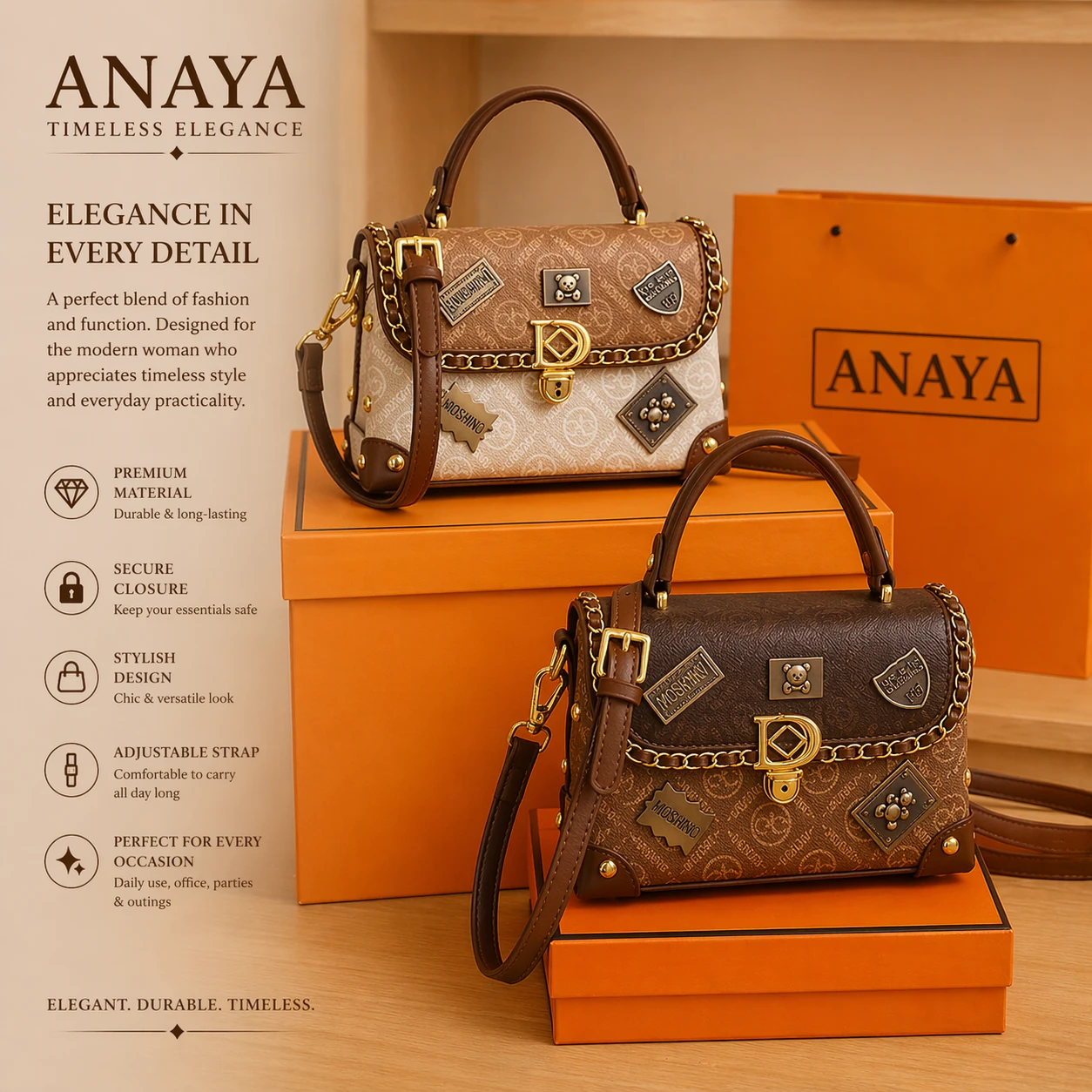 MOSHSNO women’s fashion handbag for ladies, stylish and versatile—ideal for daily use, office, parties, and outings.