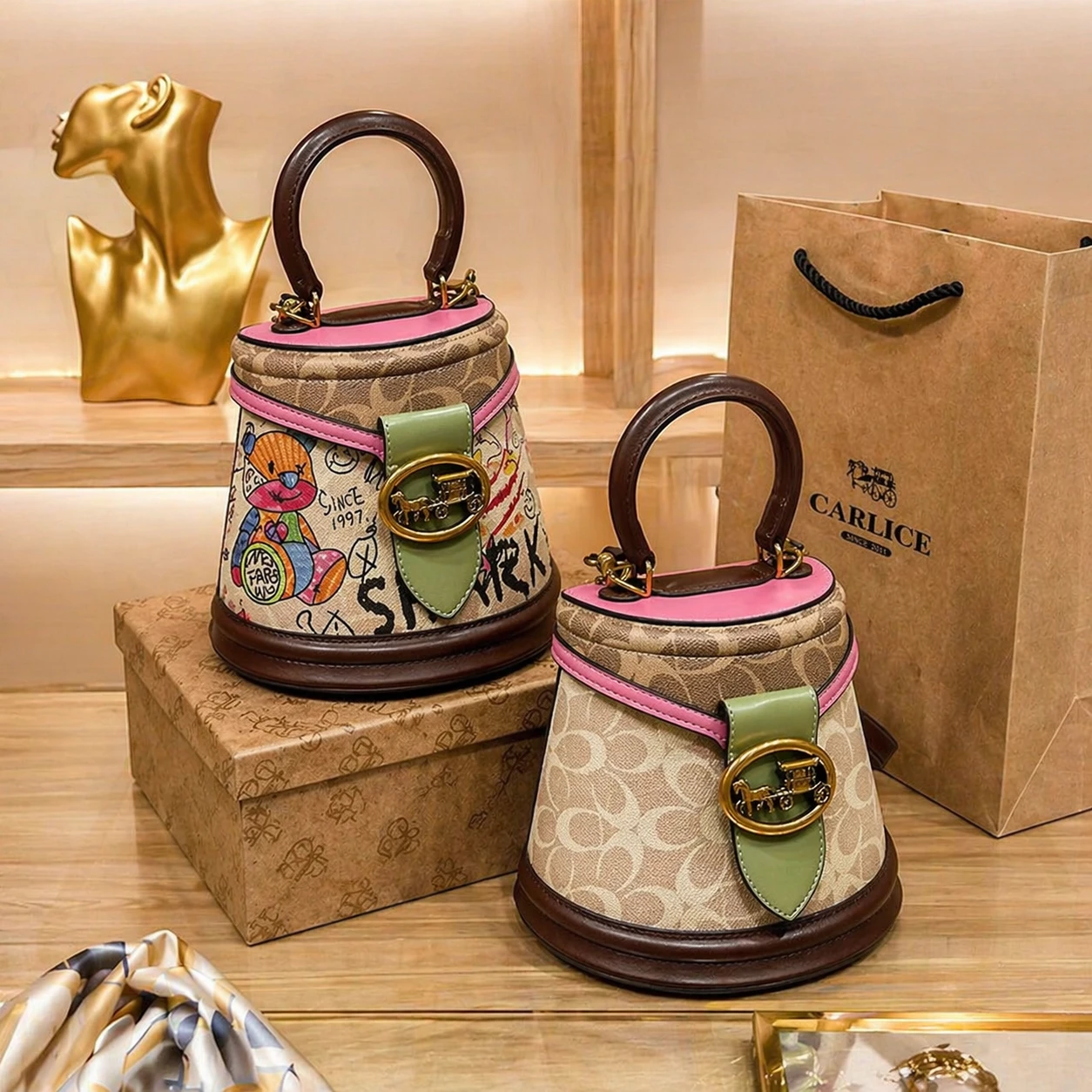 bucket leather handbag made from premium-quality materials. Comfortable to carry all day and perfect for office, casual, party, and travel use.